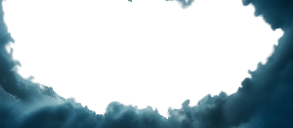 Dark cloud frame around the night sky